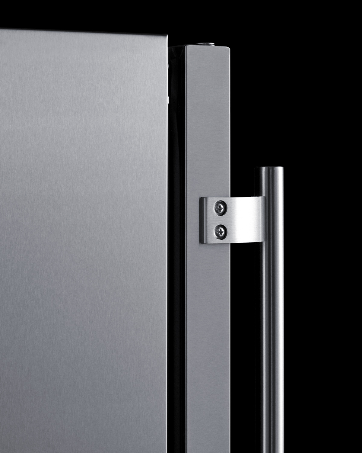Shallow depth built-in undercounter ADA compliant all-refrigerator with stainless steel exterior and interior, lock, and digital controls